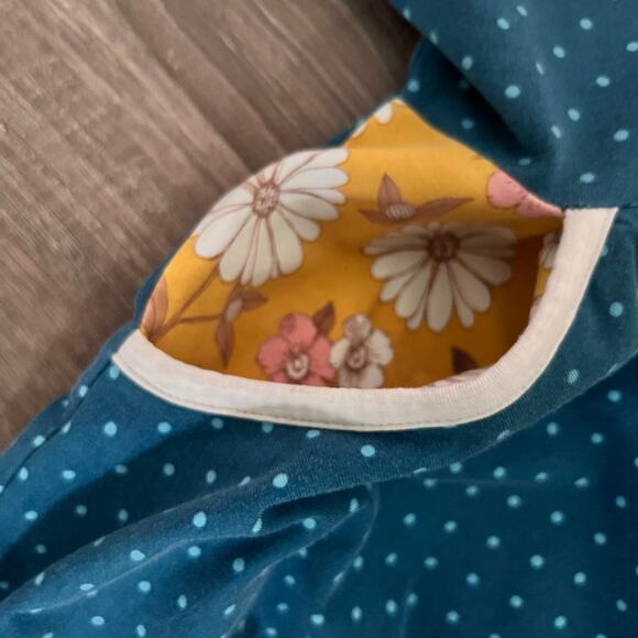 Wildflowers Classroom Casey Dress Girls 18M Teal Twirl Floral Polka Dots Pockets - Picture 3 of 7